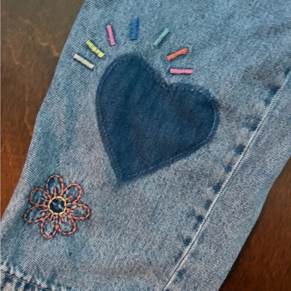 next Blue Embroidered Heart & Star Denim Jeans